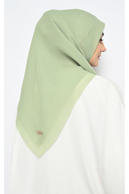 Hijab Segi 4 Double Haikon Lasercut Mint